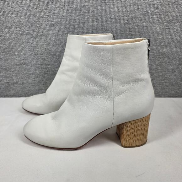 RAG & BONE DREA WHITE LEATHER BOOT – WICKER HEEL – WOMEN’S US 9 – MADE IN ITALY - Picture 2 of 13